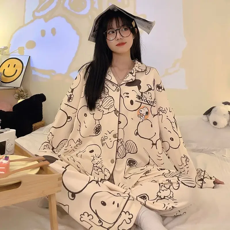 Пижамный комплект Snoopy Женский мультяшный пижамный одежда для сна домашняя
