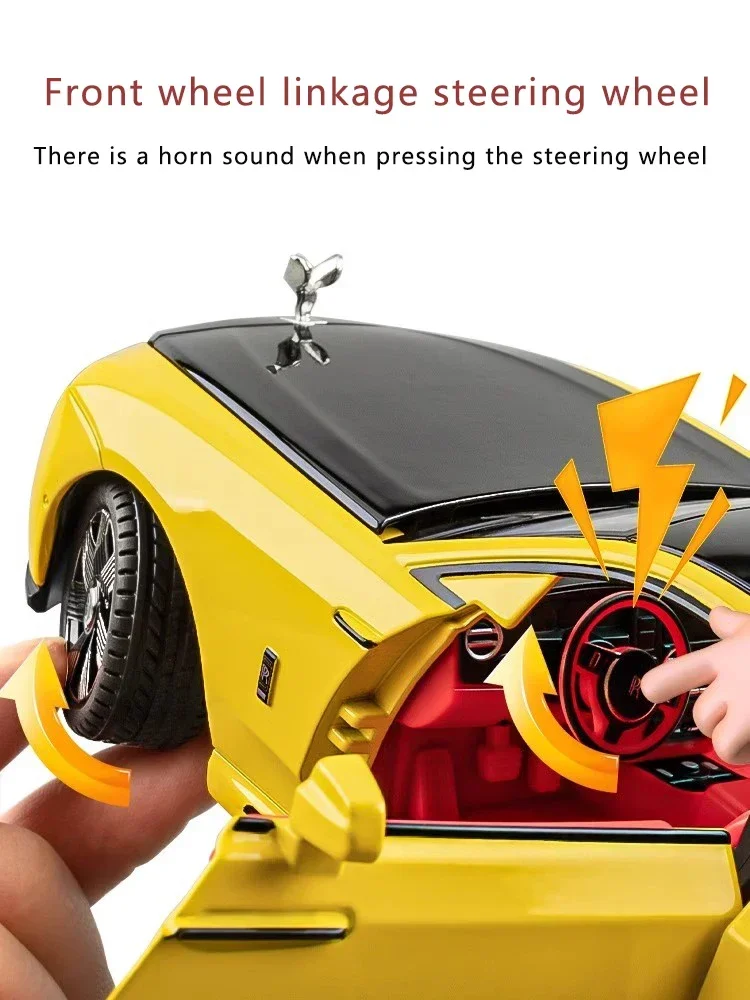 Новая 1:24 модель автомобиля из блестящего сплава Rolls-Royce имитация звука и света