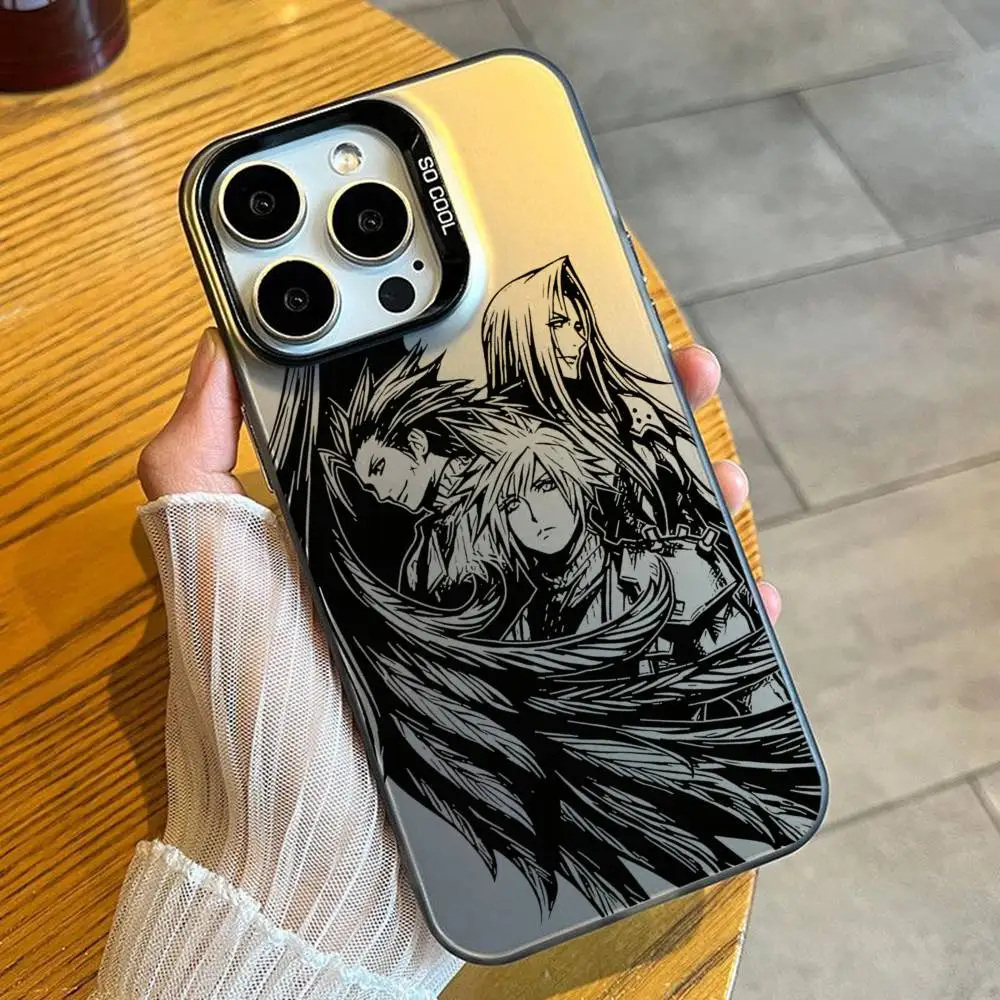 Фото Чехол для телефона Final Game F-FF7 C-Could-ES для iPhone 16 17 15 14 12 13 Pro Max, черный матовый противоударный чехол-накладка №2