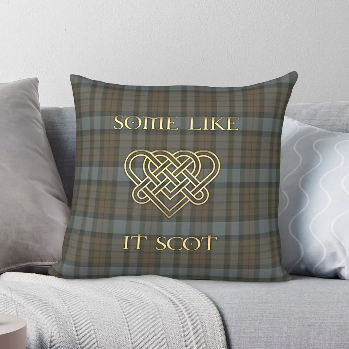 

Some Like It Scot Pillowcase Polyester Linen Velvet Creative Zip Decor Sofa Cushion Cover