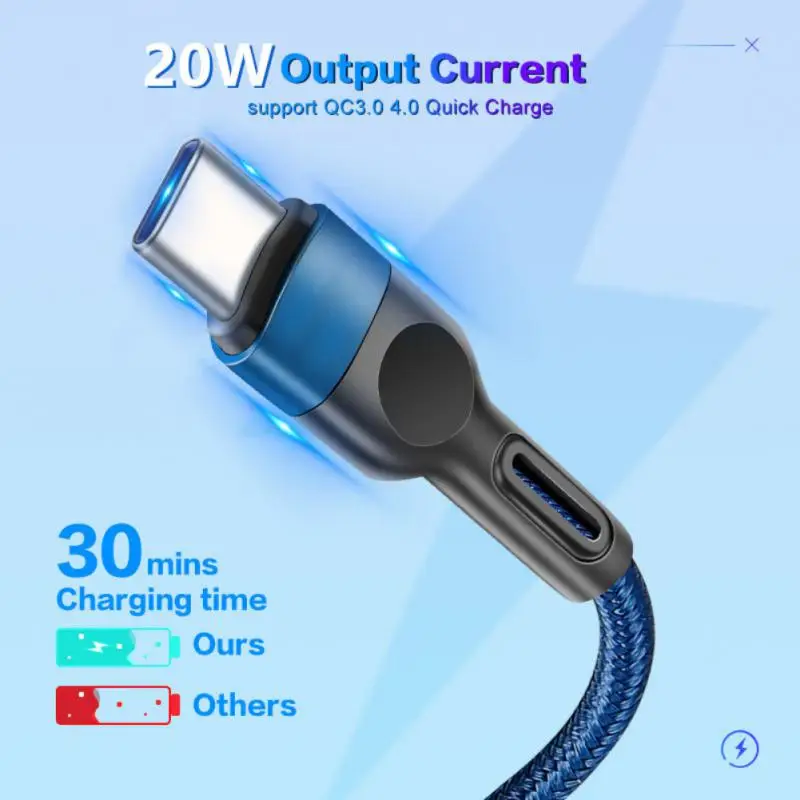 

Qc3.0 4.0 Type-c Charging Cable Portable Fast Charging Data Cable 100w For Ipad Huawei Notebook Fast Charge Usb C Adapter 5a