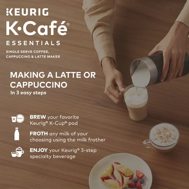 K-Cafe Essentials Single Serve K-Cup Pod Coffee, Latte and Cappuccino Maker,  Black - AliExpress