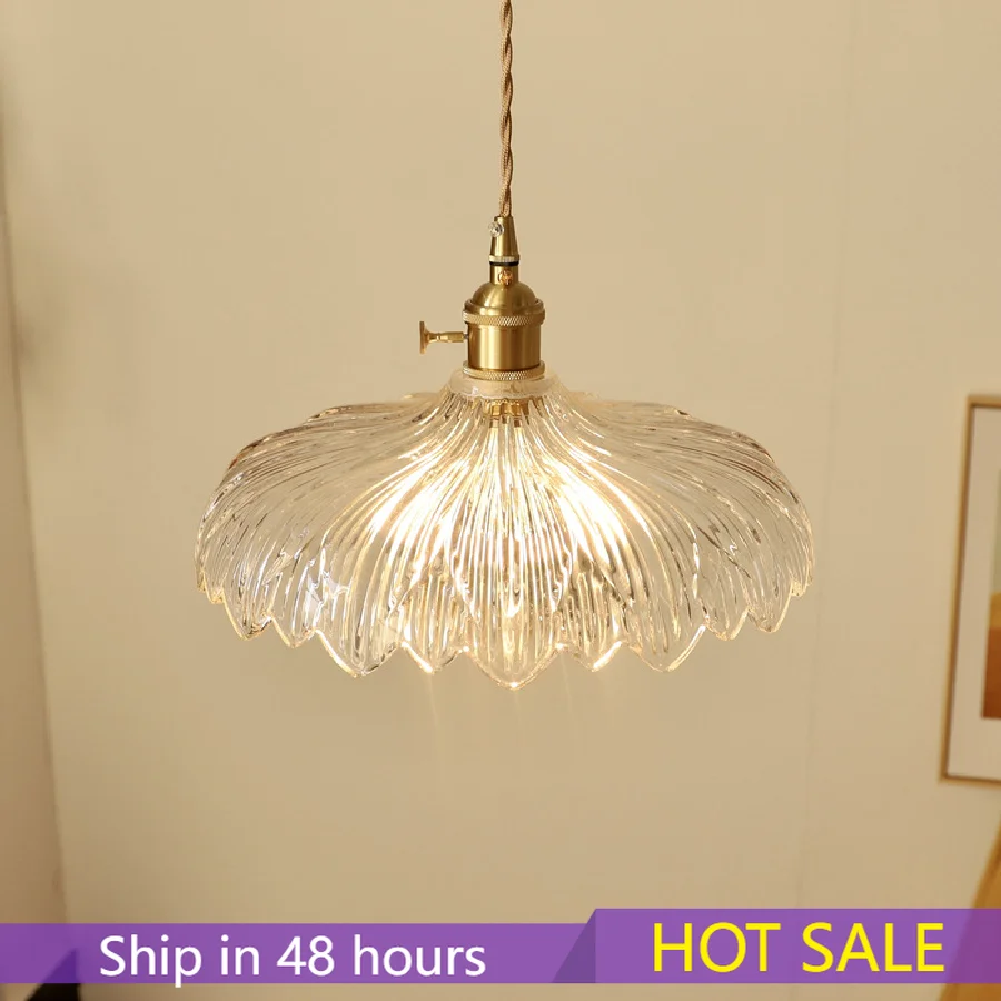 

Японская Ретро латунная Стеклянная Люстра В нордическом минималистическом стиле, лампа для спальни, бара, балкона, входа в ресторан