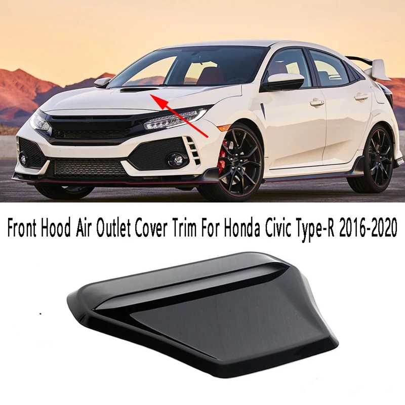 

Front Hood Vent Cover Air Outlet Cover Trim For Honda Civic Type-R 2016-2020