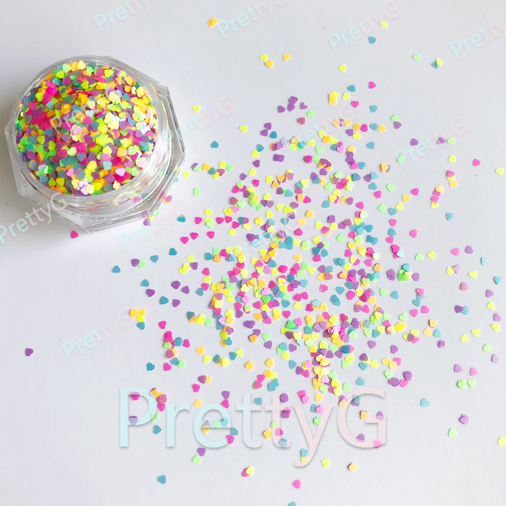 PrettyG оптовая продажа Y-1 мм мини-звезды сердце блестящие формы неоновые