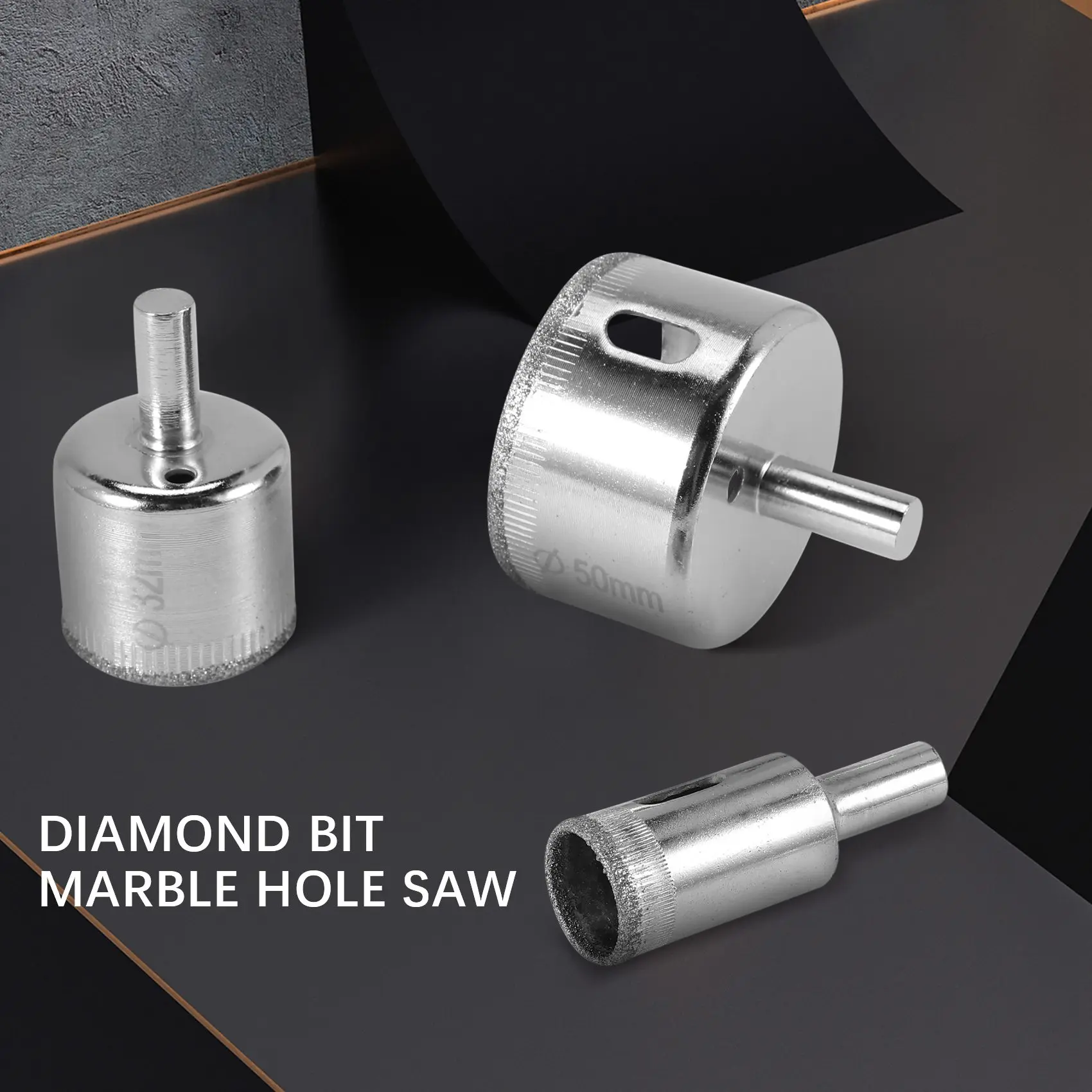 Алмазная пила для отверстий набор из 10 насадок 3-50 мм резки плитки керамики