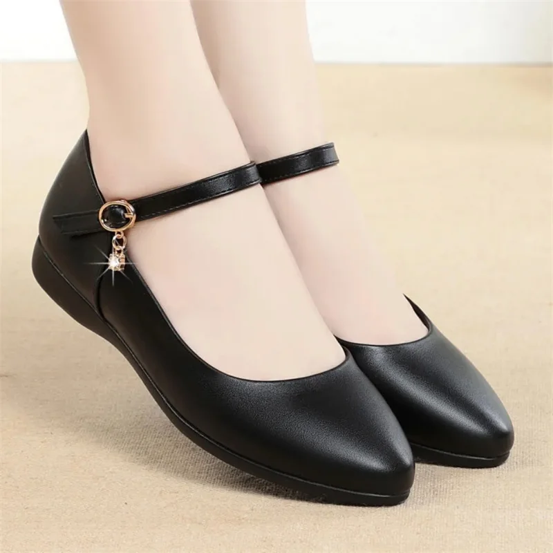 

Cresfimix Zapatos De Mujer; Женская обувь на плоской подошве с круглым носком; Цвет Черный; Женская обувь для офиса; Повседневная Милая Красная обувь с п...