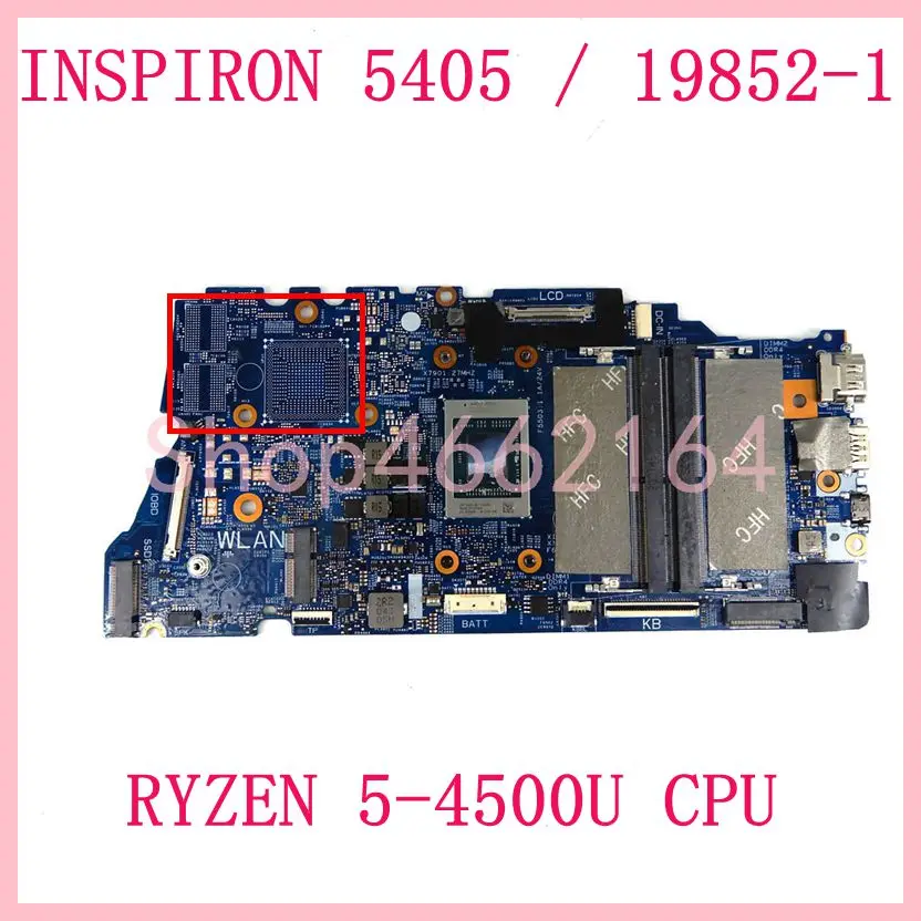 

19852-1 with RYZEN 5 4500U CN-0YX59Y YX59Y Notebook Mainboard For Dell INSPIRON 5405 Laptop Motherboard 100% Tested Working OK