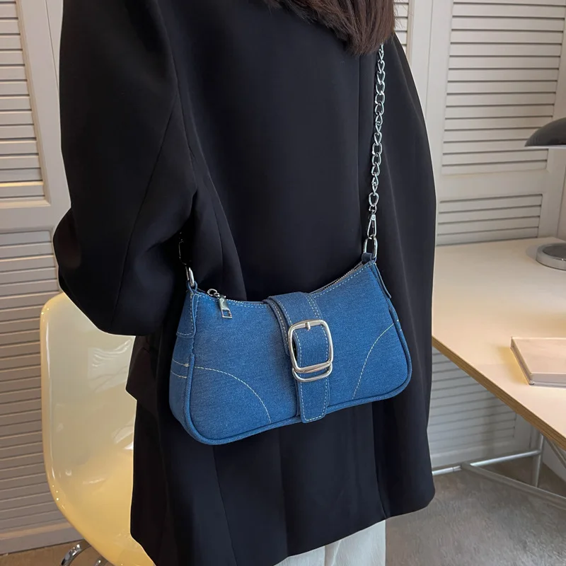 CGCBAG 2023 Fashion Women Denim Shoulder Bag Casual Square Female Small Crossbody Bag Vintage Luxury Designer Ladies Handbags