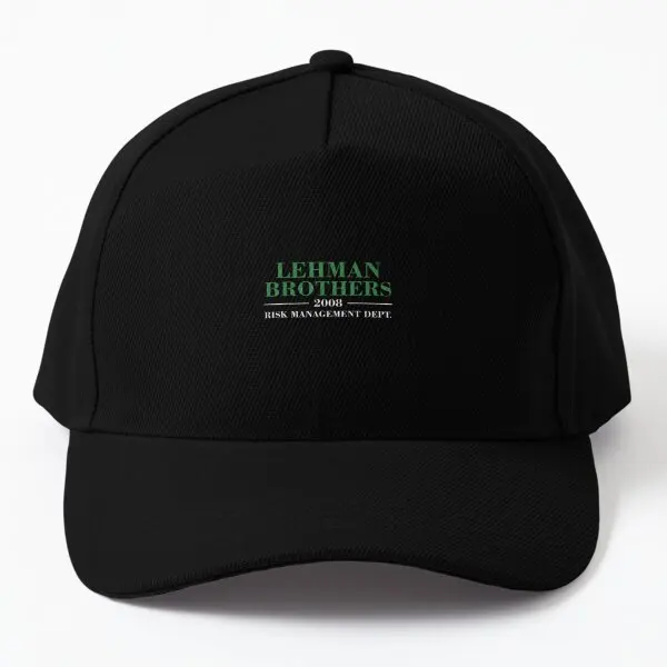 Lehman Brothers Risk Management  Baseball Cap Hat Outdoor Fish Sport Bonnet  Casual Czapka Mens Women Black Casquette