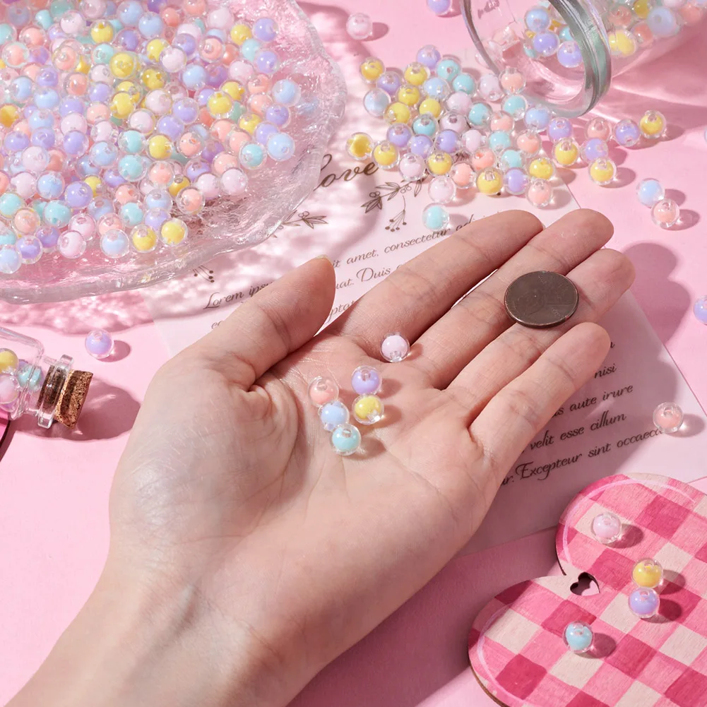 Прозрачные Акриловые бусины-разделители бусины в бусине для изготовления