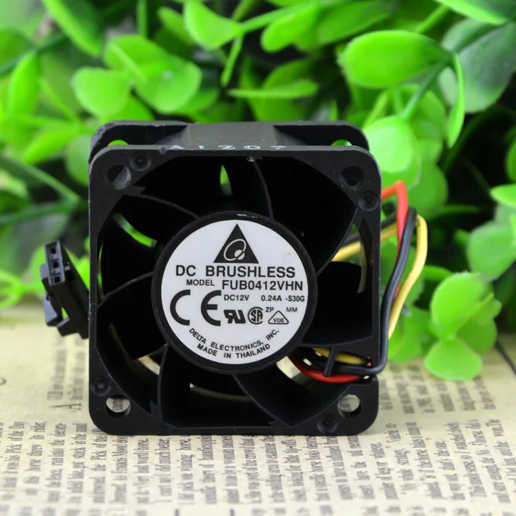 

GENUINE DELTA 4028 12V 0.24A FUB0412VHN DOUBLE BALL THREE WIRE FAN 4CM