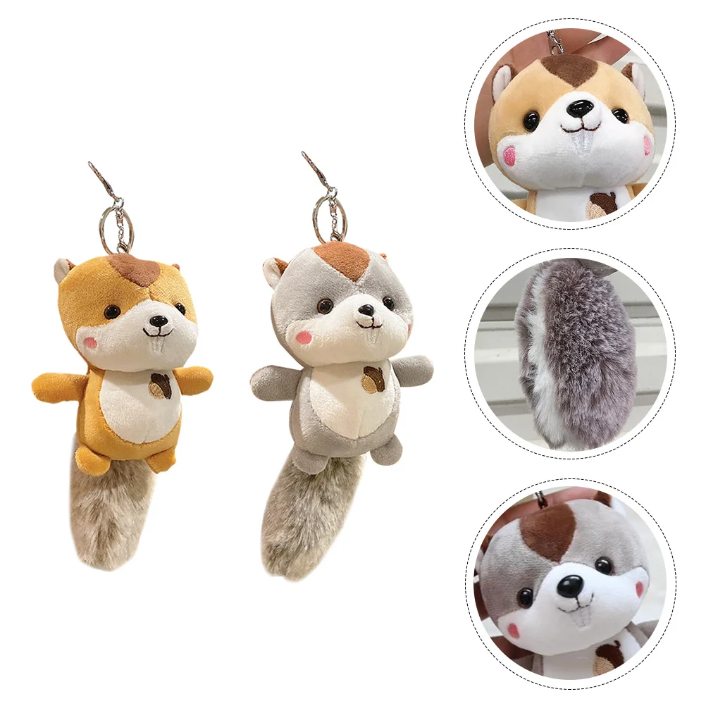 

Key Plush Squirrel Keychainring Pendant Pendants Handbag Fur Chain Pendents Ornament Women Rings Keychains Tote Hanging Car
