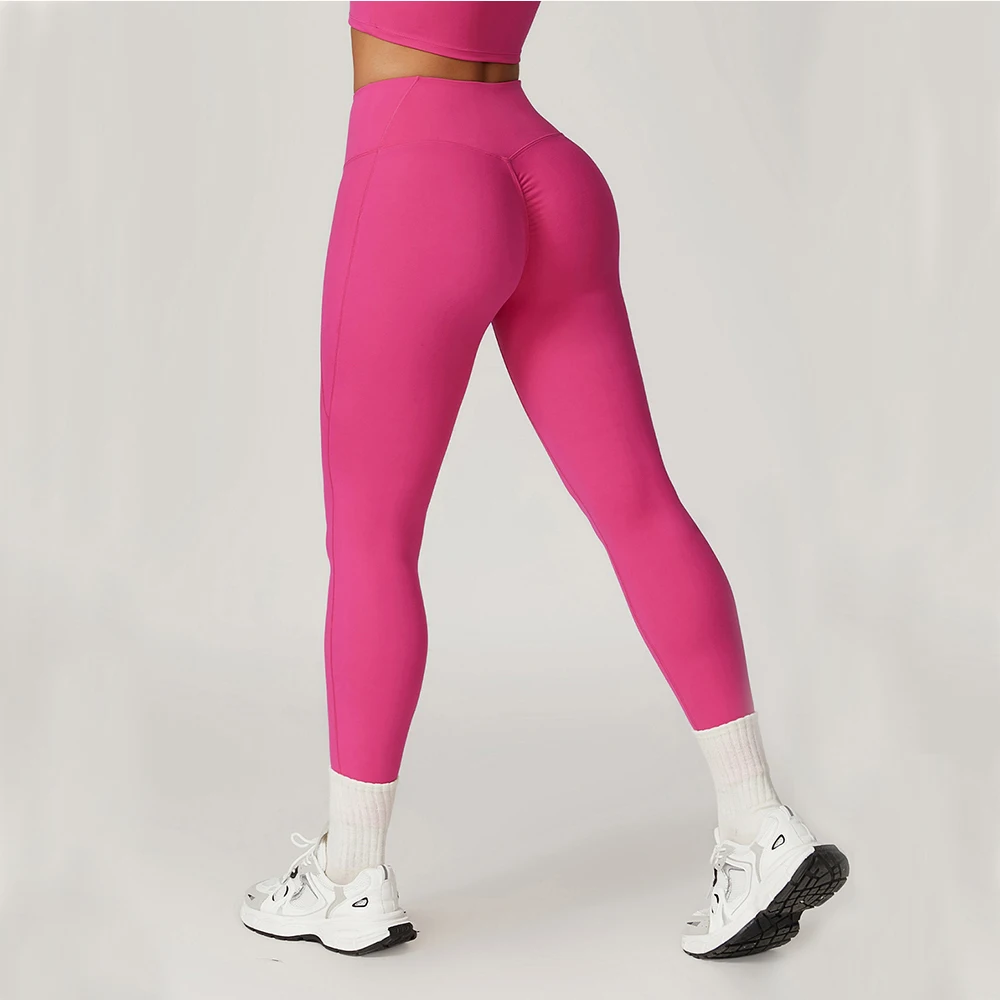 Штаны для йоги нейлоновые женские леггинсы спортзала фитнеса длинные брюки с