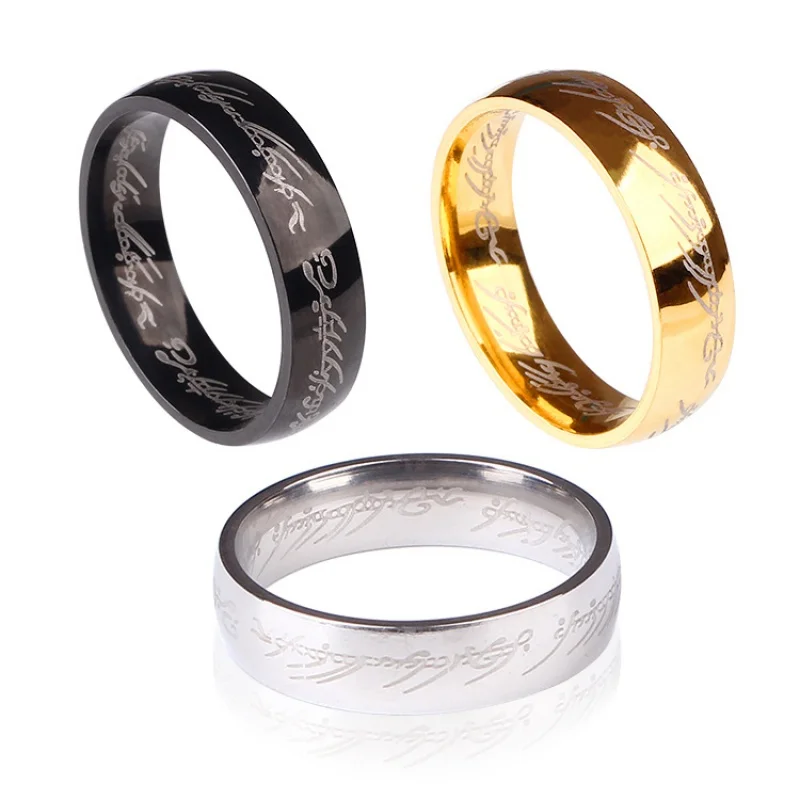 Bague de Couple en titane et acier inoxydable  style européen et américain  ornement