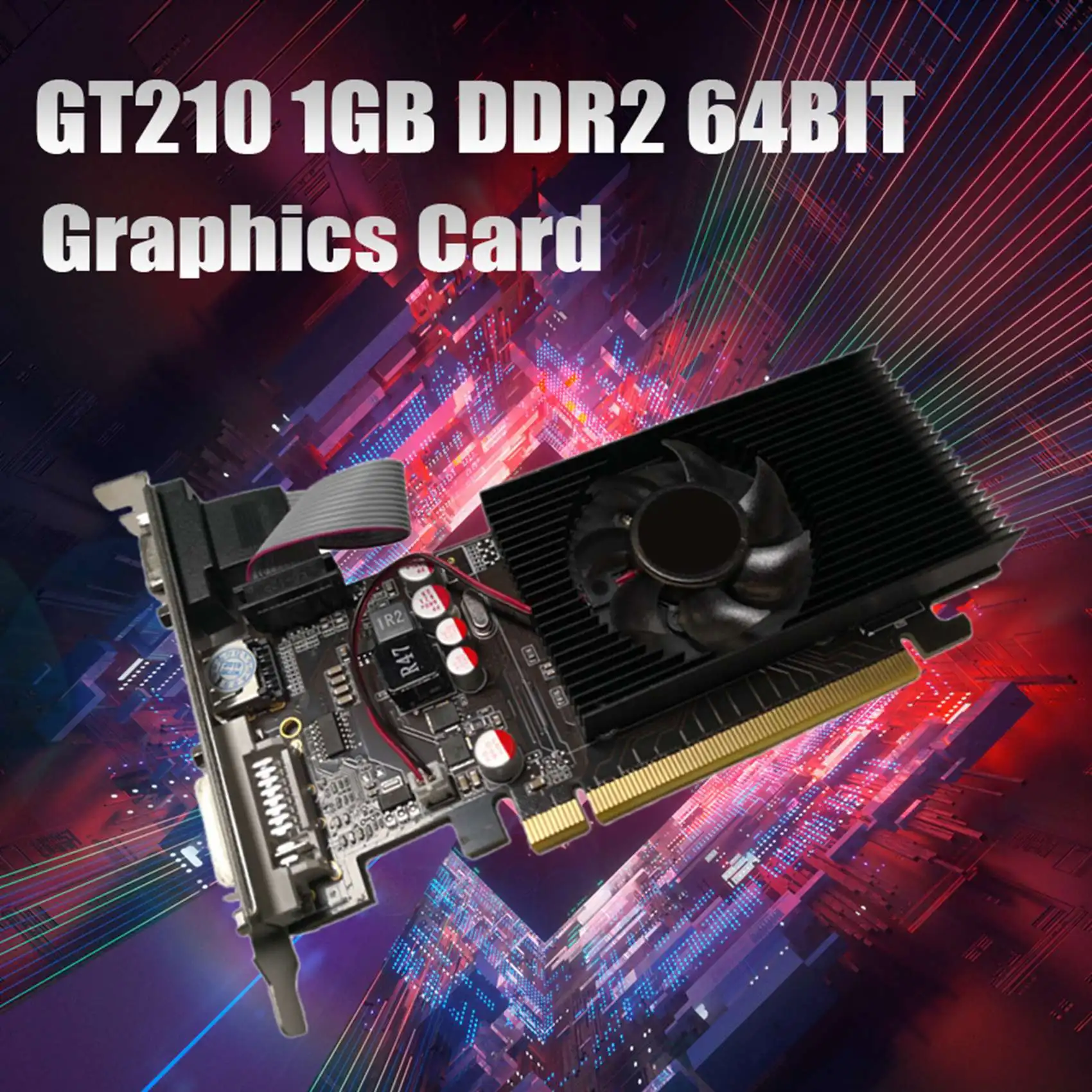 Видеокарта GT210 1 Гб DDR2 64 бит PCIE 2,0 GPU HDMI-совместимая с DVI VGA