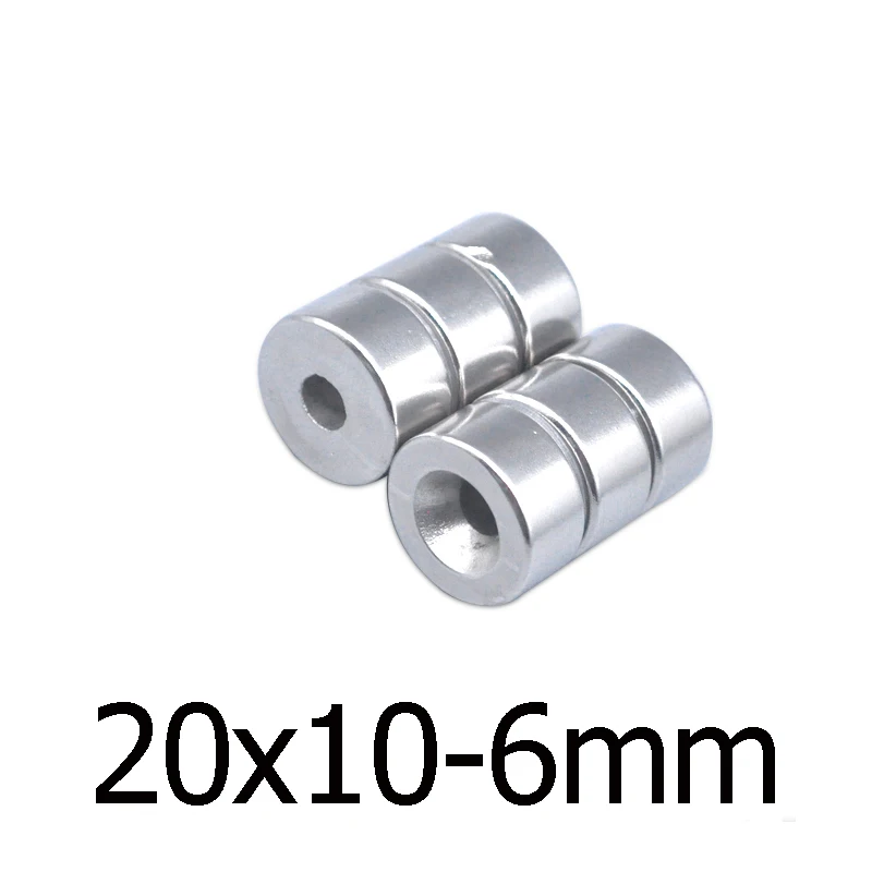 

5/10/15PCS 20x10-6mm NdFeB Strong Cylinder Rare Earth Countersunk Magnet Round Neodymium Magnetic Magnets N35 20*10-6mm