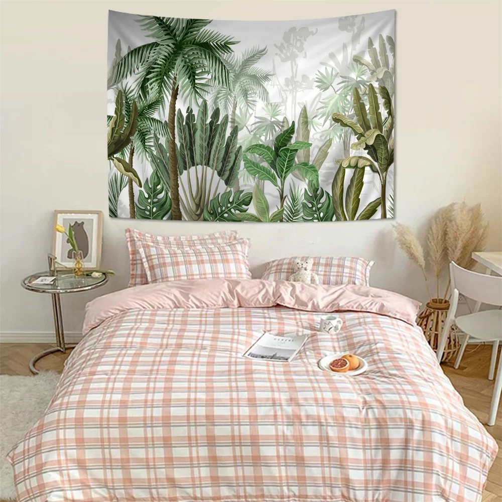 T-Tropical P-Plants Palm Leaf Chart Tapestry Home Decoration Hippie Bohemian Divination Wall Hanging Decor