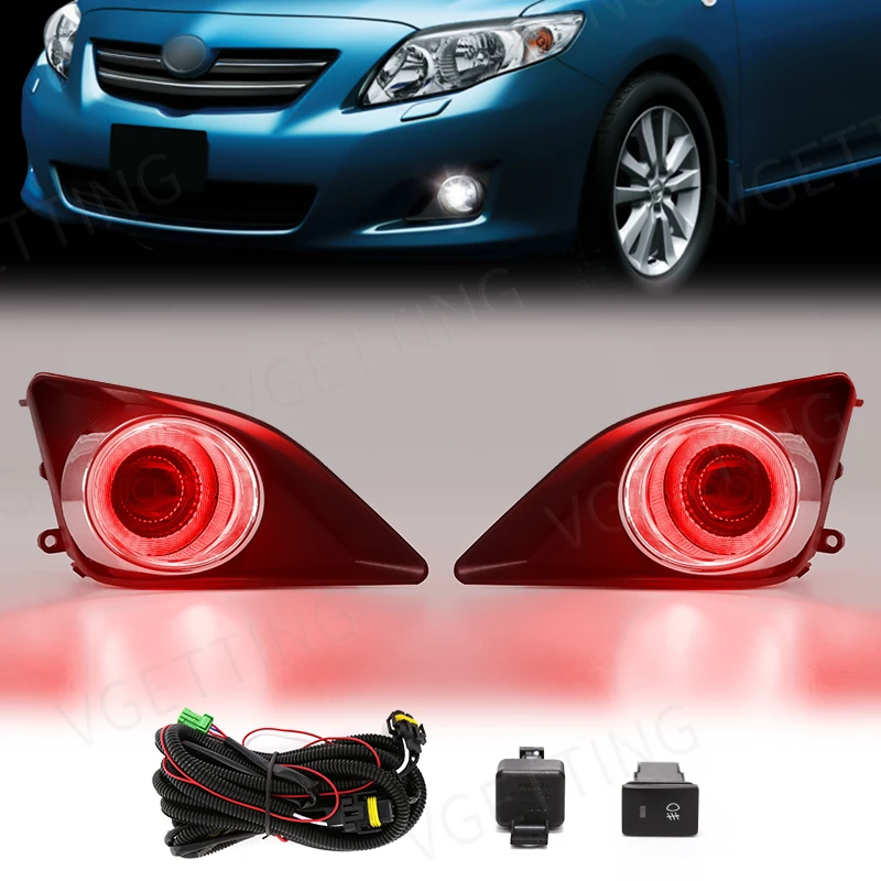Фото Светодиодные противотуманные фары для Toyota Carolla Altis 2008 2009 2010 DRL дневные ходовые огни Angel Eyes передний бампер красный синий желтый белый 12 В №5