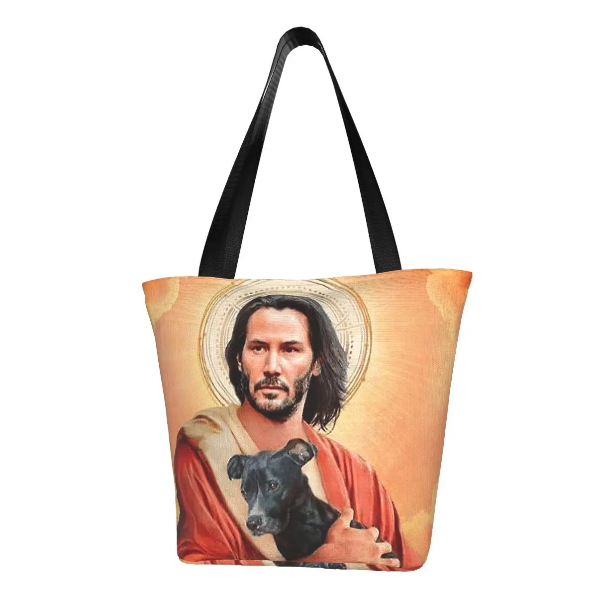 Keanu Christ Dog Shopping Bag Aesthetic Cloth Outdoor Handbag Female Fashion Bags