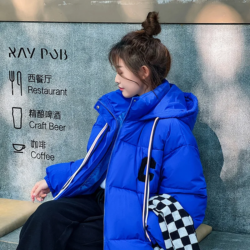 CGC Winter Thicken Warm Jackets Women 2022 New Loose Parkas Hooded Cotton Padded Coats Women Korean Style Oversized Outerwear