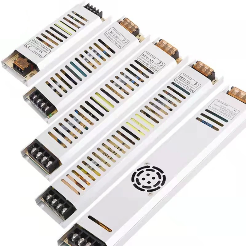 Ультратонкий Светодиодный драйвер 12 в источник питания Трансформаторы освещения 60 Вт 100 Вт 150 Вт 200 Вт 300 Вт 400 Вт AC 190 в-240 В адаптер для светодиодных лент