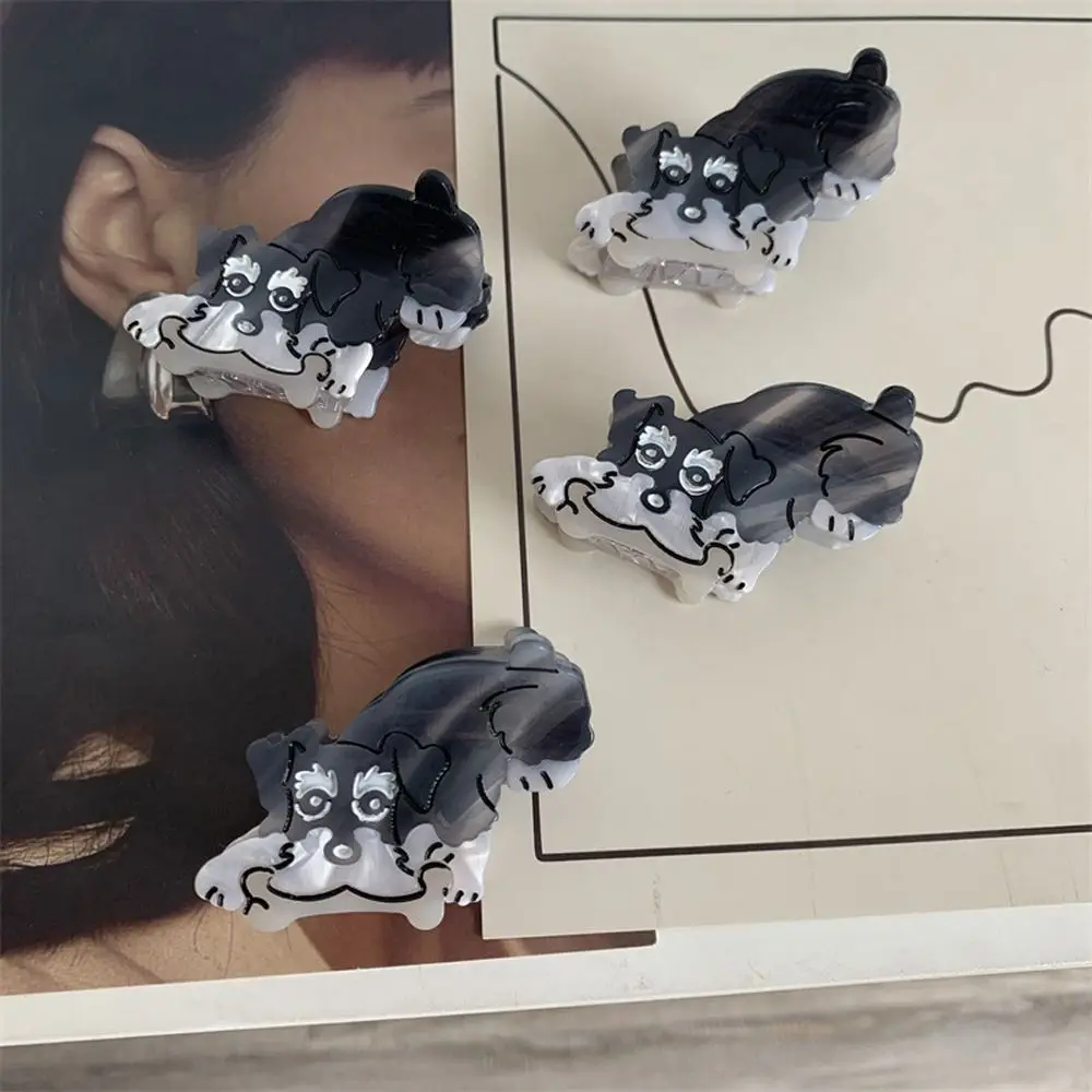 

Ацетатные заколки для волос в Корейском стиле, шнаузер для собак, Жевательная кость для волос, зажимы для густых волос с уксусной кислотой для детей