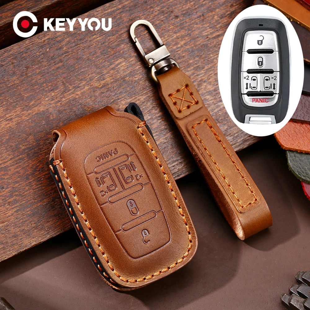 

Чехол KEYYOU из натуральной кожи для автомобильного ключа дистанционного управления Chrysler 300 Pacifica Voyager Limited