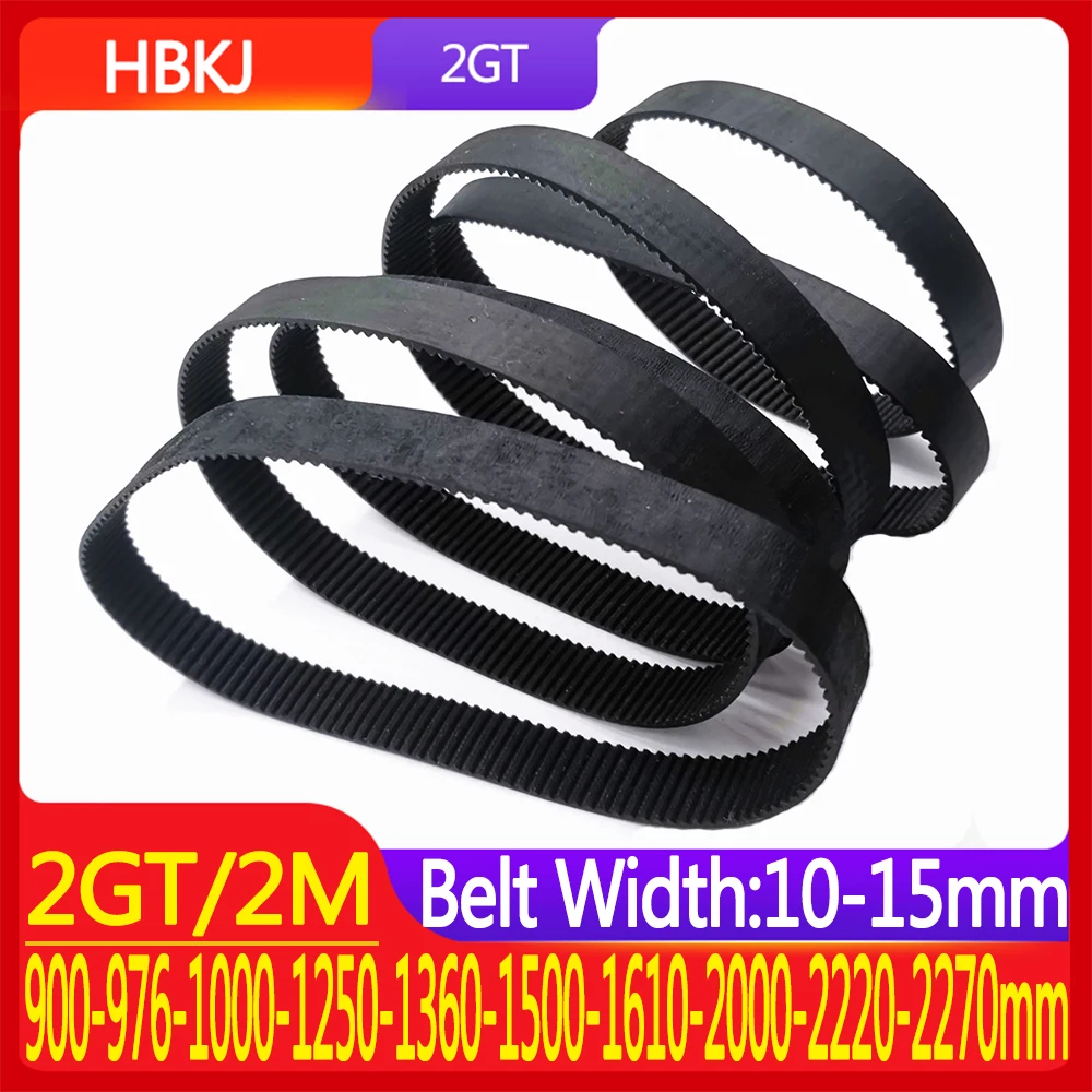 

2GT Rubber Timing Belt Pitch Line Perimeter 3D Printer Part 900 976 1000 1250 1360 1500 1610 2000 2220 2270mm Width Belt 10/15mm