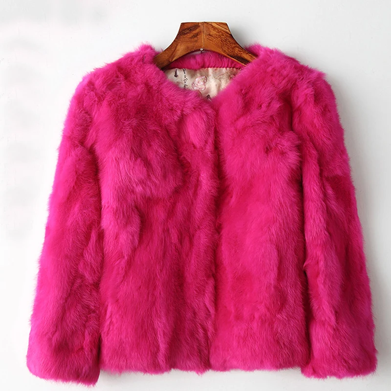 2022 Winter Women The Real Rabbit Fur Coat Natural Rex Rabbit Fur Coat The Fashion Super Thin Rabbit Fur Leather Fashion Jacket