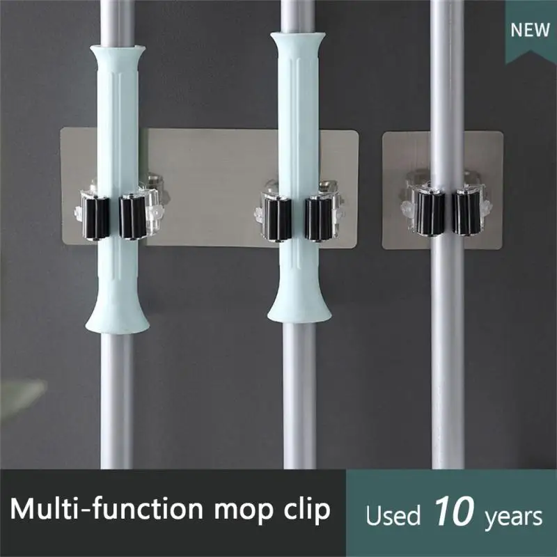 

Self-Adhesive Multi-Purpose Hooks Waterproof Single/Double Buckle Wall Mounted Mop Holder Kitchen Bathroom Broom Hanger Hook