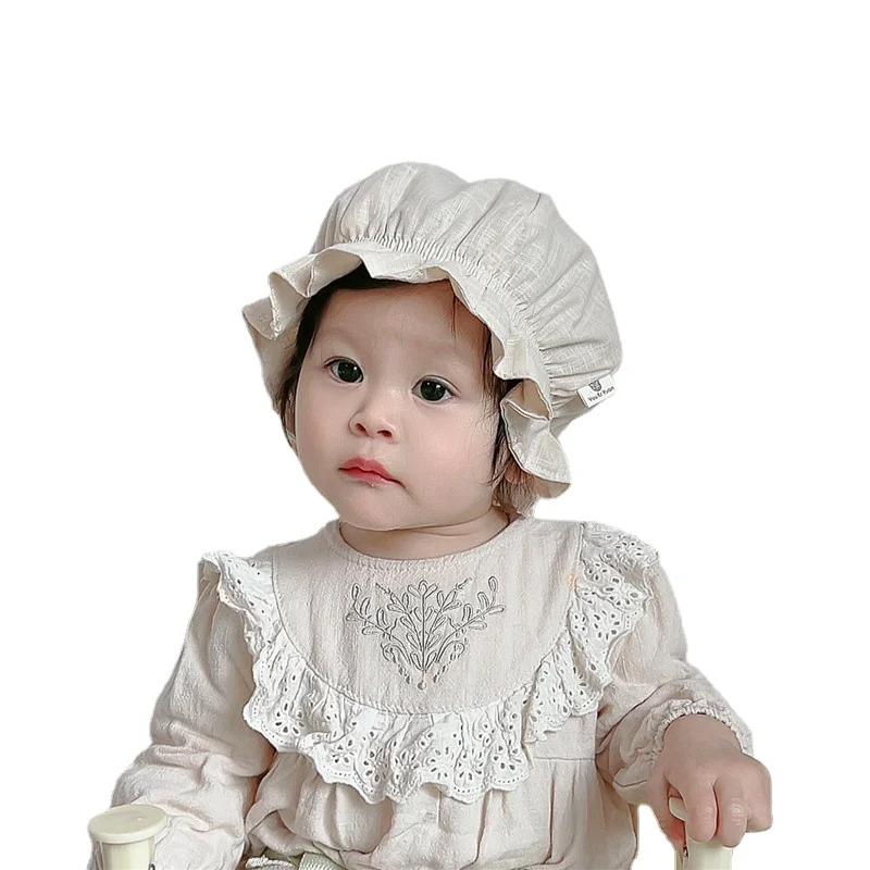 

Летняя Панама для маленьких девочек, шапка с оборками по краям, Детская Солнцезащитная шапка, уличная хлопковая детская шапка, кружевная Рыболовная Шапка, Солнцезащитная шапка