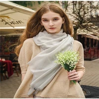 ring cashmere scarf women breathable light style sequin yarn woven shawl raw edge silk scarf spring autumn 2022 200cm90cm