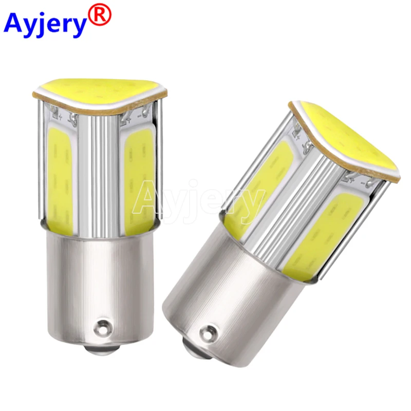 

AYJERY 2 pcs 12V DC COB 24 SMD P21W BA15S 1156 1157 BAY15D P21/5W Car LED Brake Lamp Stop Tail Turn Signal Light White Red Amber