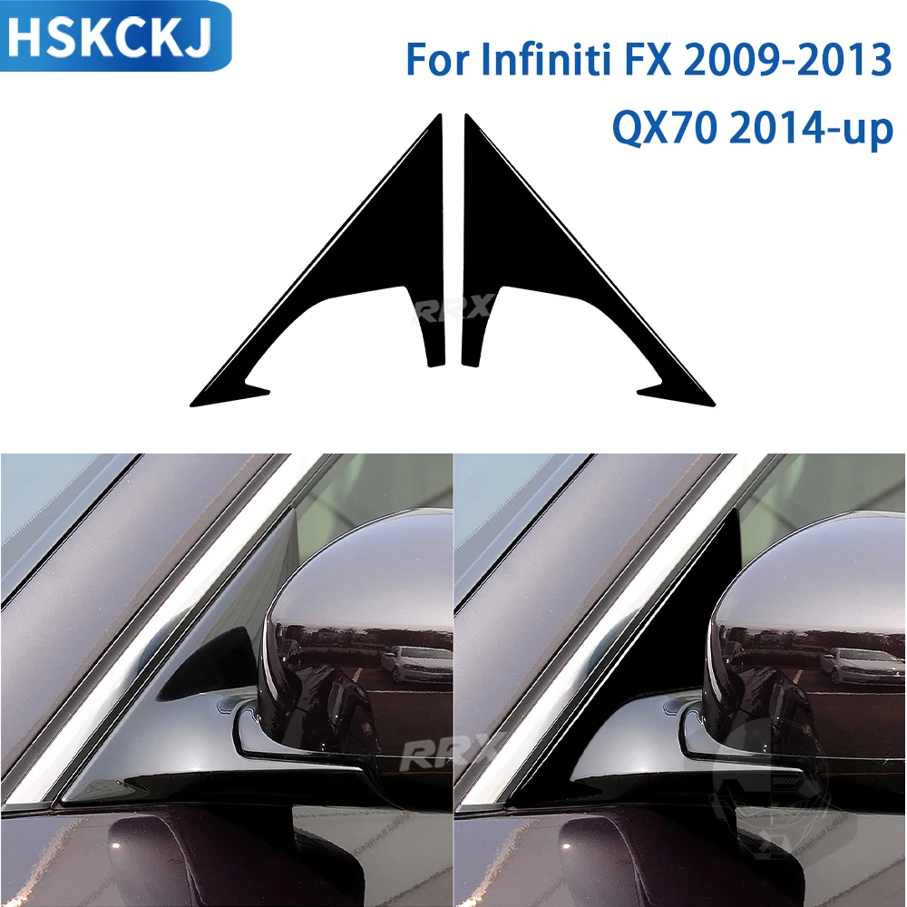 

For Infiniti FX 2009-2013 QX70 2014+ Accessories Car Interior Front Doorpost Trim Sticker Glossy Black Plastic