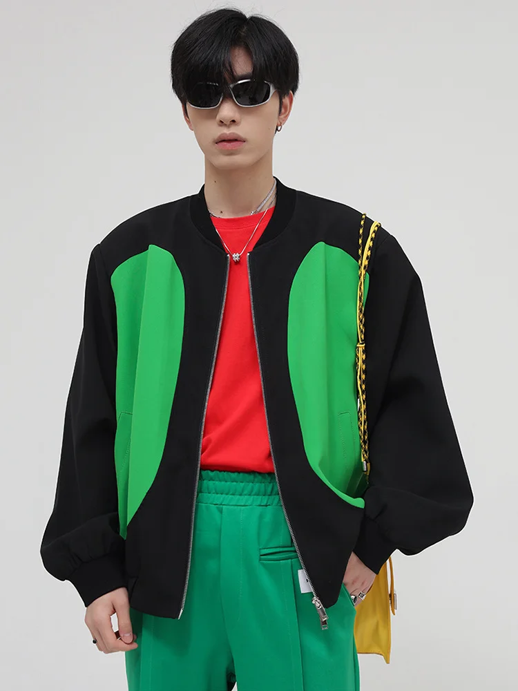 Куртка мужская короткая на двойной молнии с наплечниками