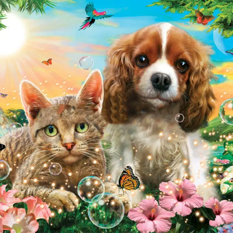 

GATYZTORY DIY Pictures By Numbers Dog And Cat Modern Wall Art Gift Digital Painting Pictures By Number Animal Kits Home Decors