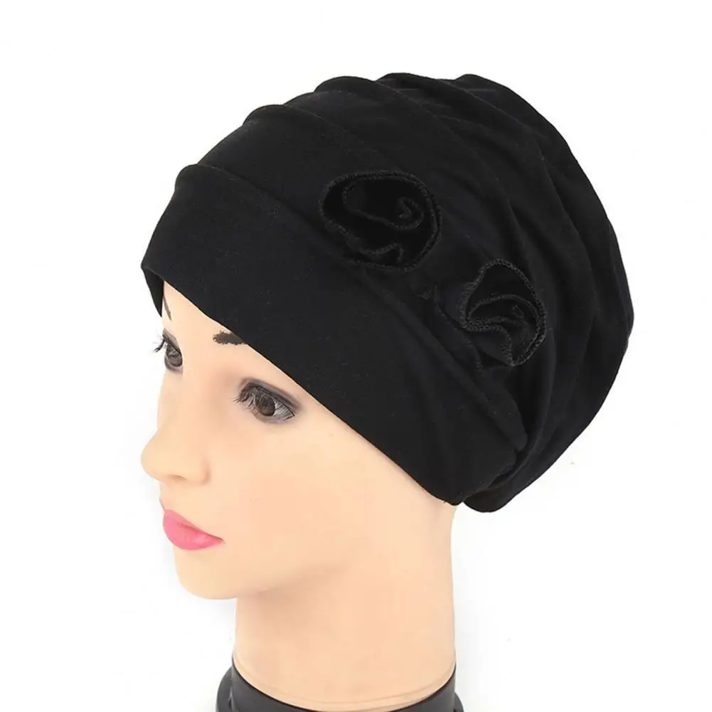 

2022 women Turban Cap Hat Sun Protection Pure Color Beanie Headwrap