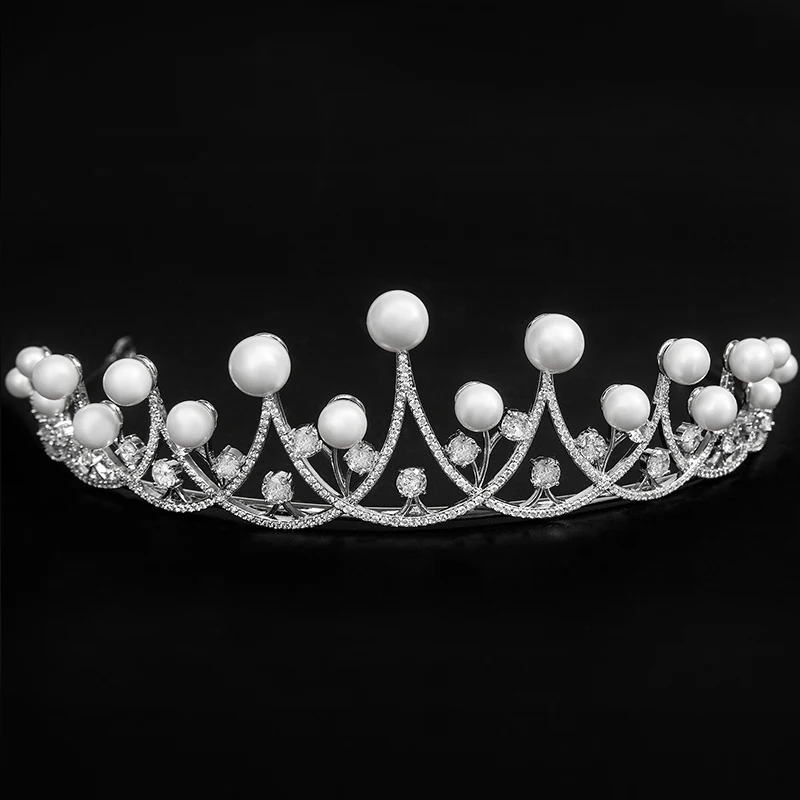 YYSUNNY Искрящиеся девушки жемчужная Тиара Свадебные аксессуары для волос свадьбы