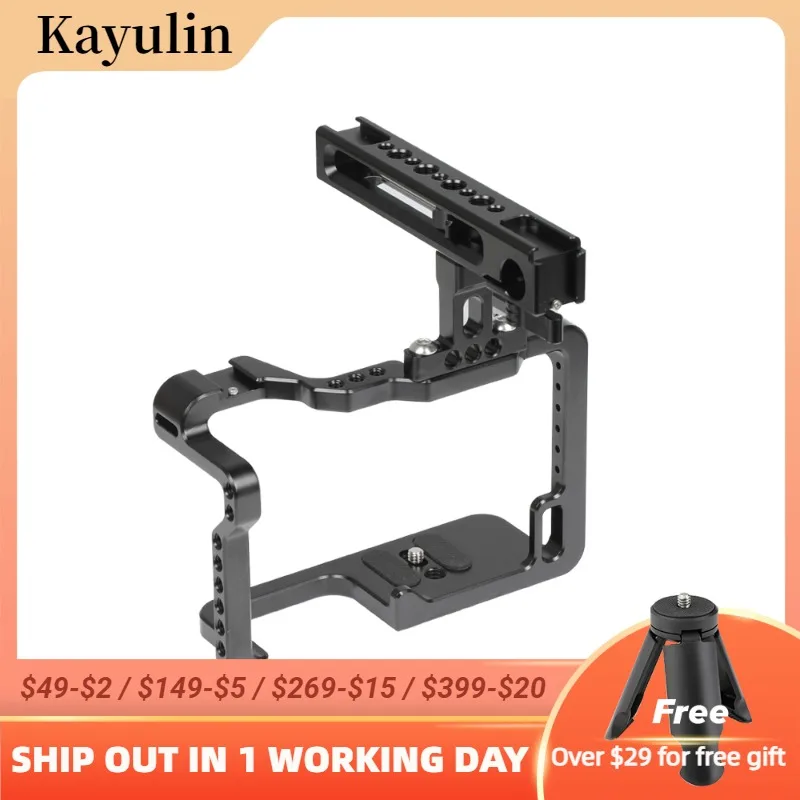 

Kayulin Dslr Camera Full Cage Rig With Adjustable Top Handle 2 Shoe Mounts For Panasonic GH5