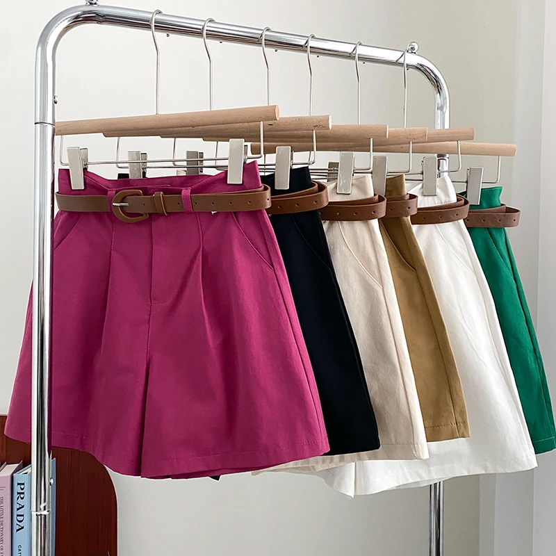 

Fashion All-match High-waisted Slim A-line Wide-leg Pants Casual Pants Five-point Pants Suit Shorts Overalls Women's 2022 Summer