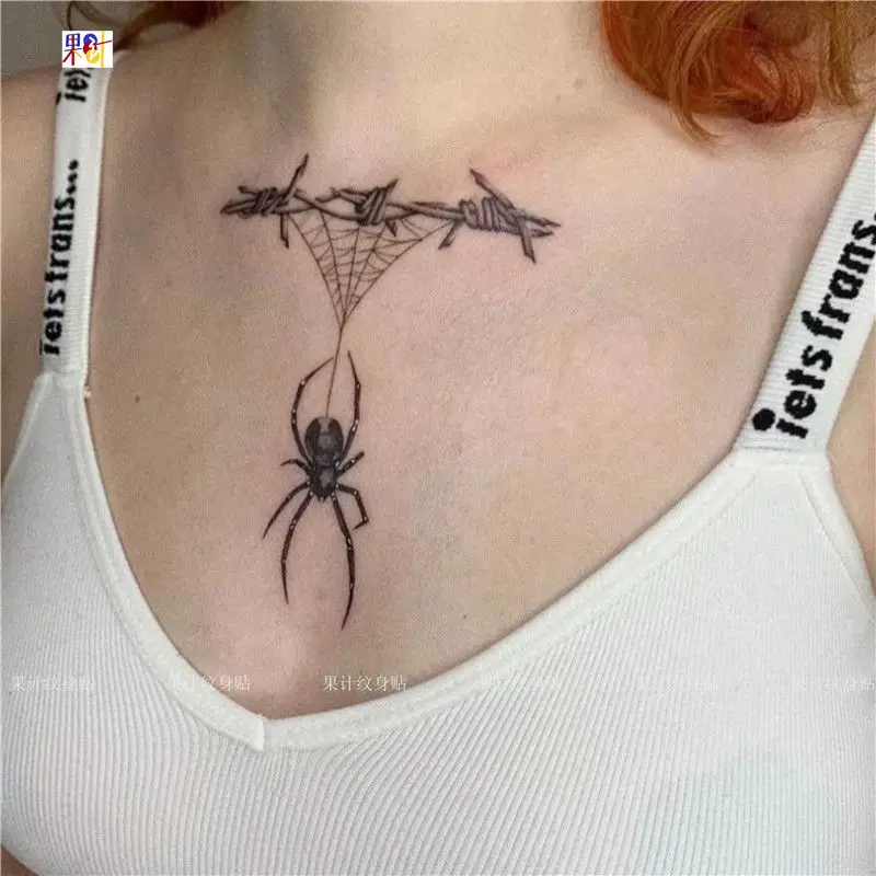 

Punk Hang Spider Tattoo Stickers Goth Art Temporary Tattoos Waterproof Lasting Chest Arm Tattoos Fake Tattoo Tatuajes Temporales