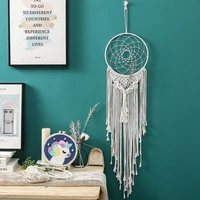 wall hanging bohemian decor iron ring hand woven tapestry dream catcher home decorating apartment bedroom living room ornament