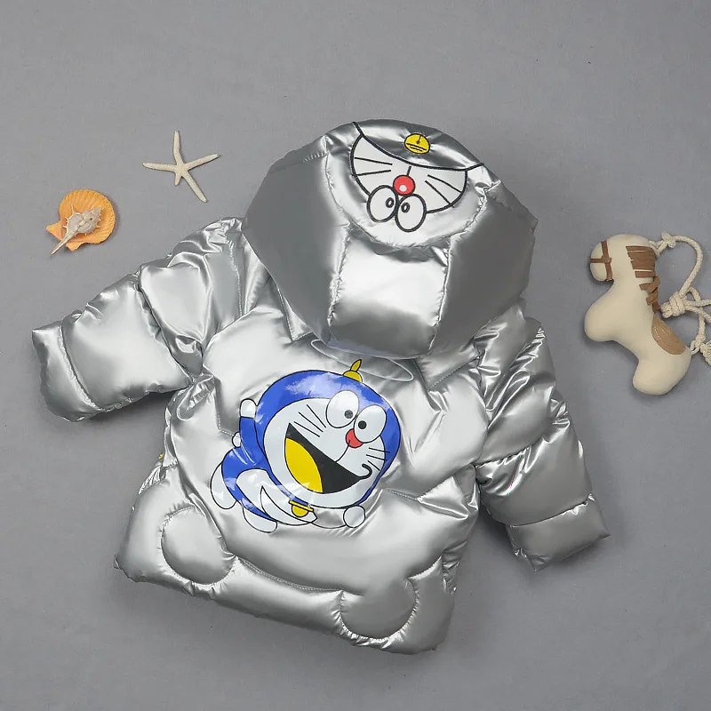 

New Baby Down Jacket Doraemon Baby Cotton-padded Coat Boys Girls Clothing Child Winter Thickening Boys Girls Outwear