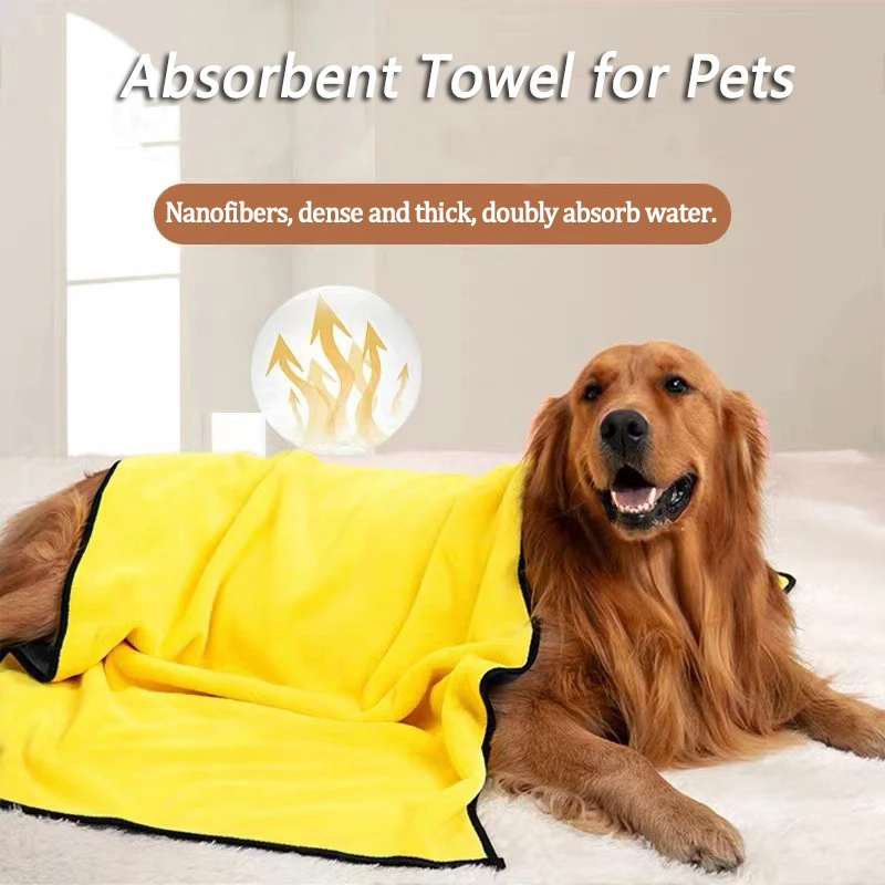 

Quick-drying Pet Dog and Cat Towels Soft Fiber Towels Water-absorbent Bath Towel Convenient Pet Shop Cleaning Towel Pet Supplies