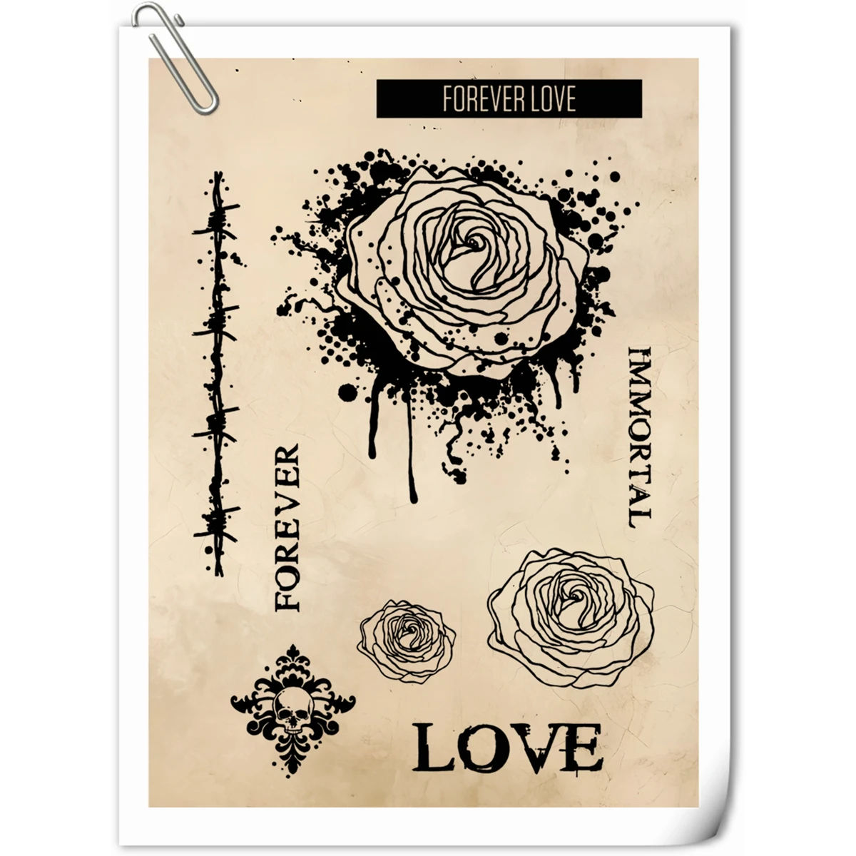 

Rose Skeleton Clear Silicone Stamps for DIY Scrapbooking Paper Card Making Embossing Rubber Stamping 2024 New Arrival