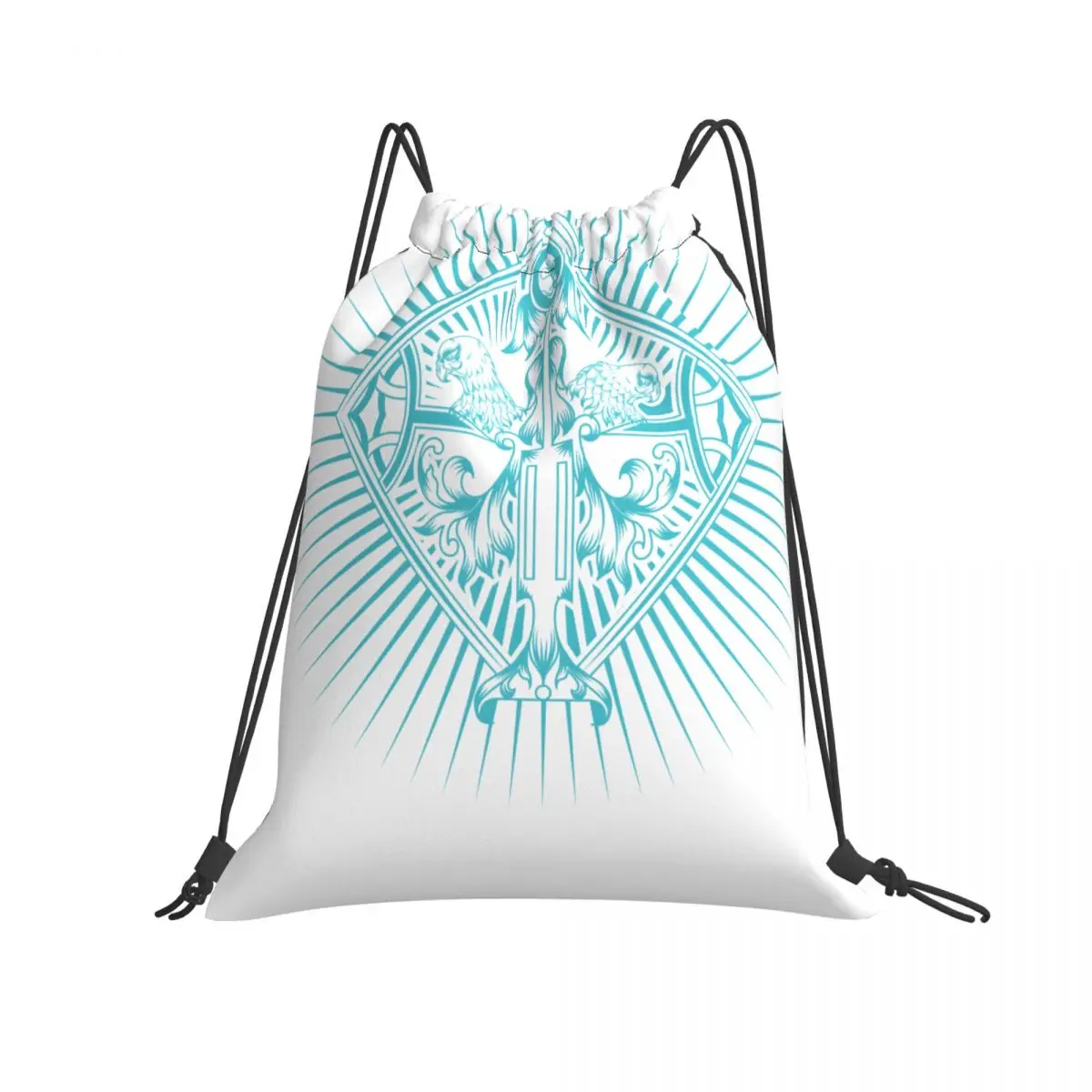 

Drawstring Backpack Tote Gym Bag Sport Pack Unisex Large Capacity Lightweight Beach Backpack Badge