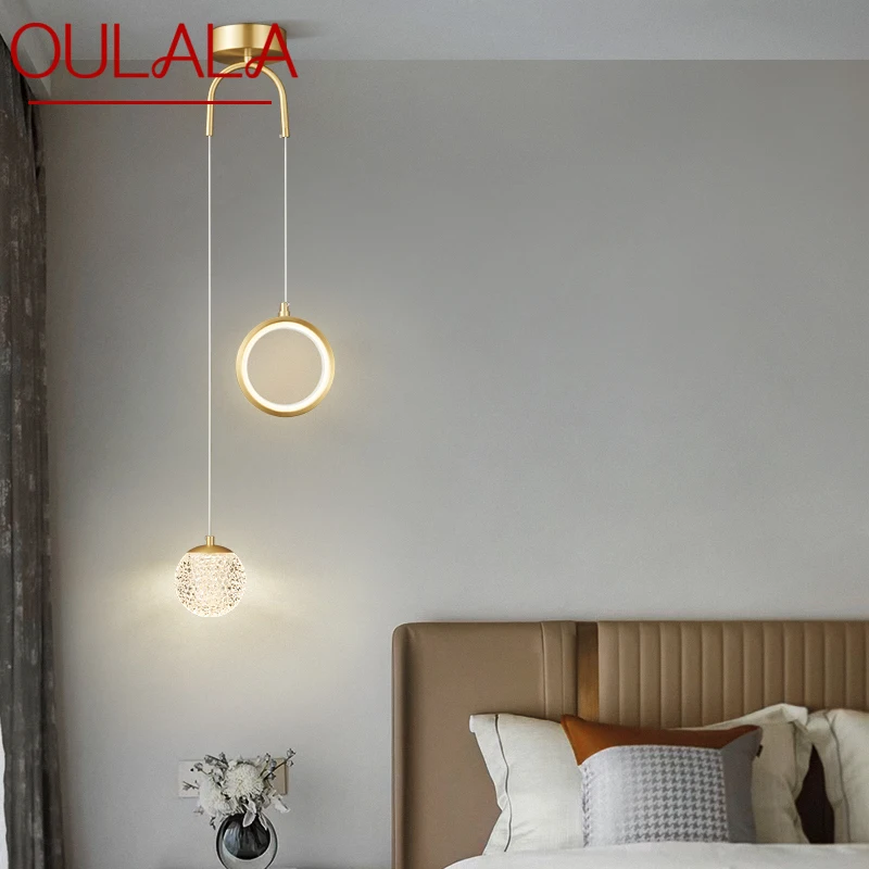 

OULALA Contemporary Creative Brass LED 3 Colors Chandelier Decorative Hanging Light for Home Bed Room
