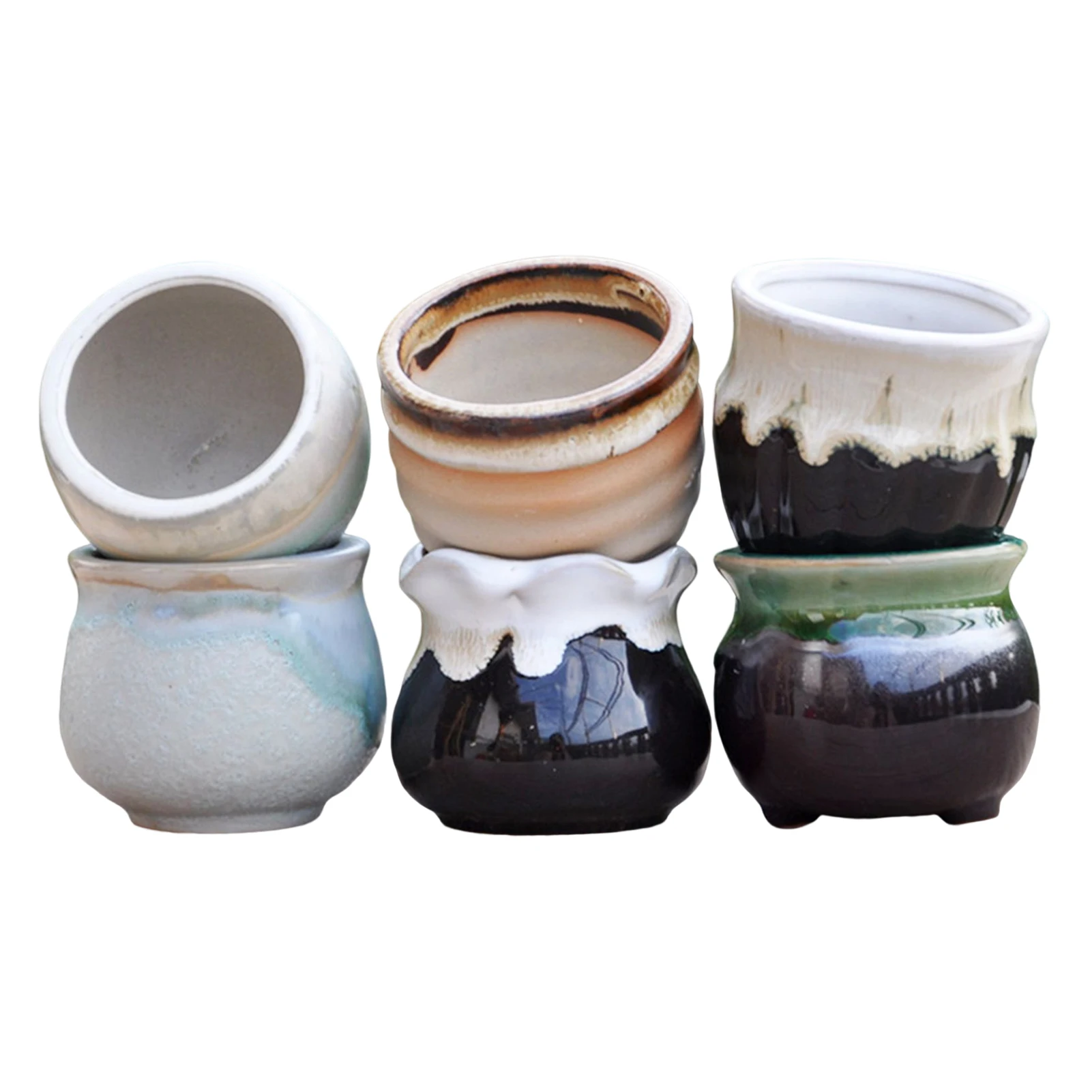 

12 шт., керамические мини-цветочные горшки