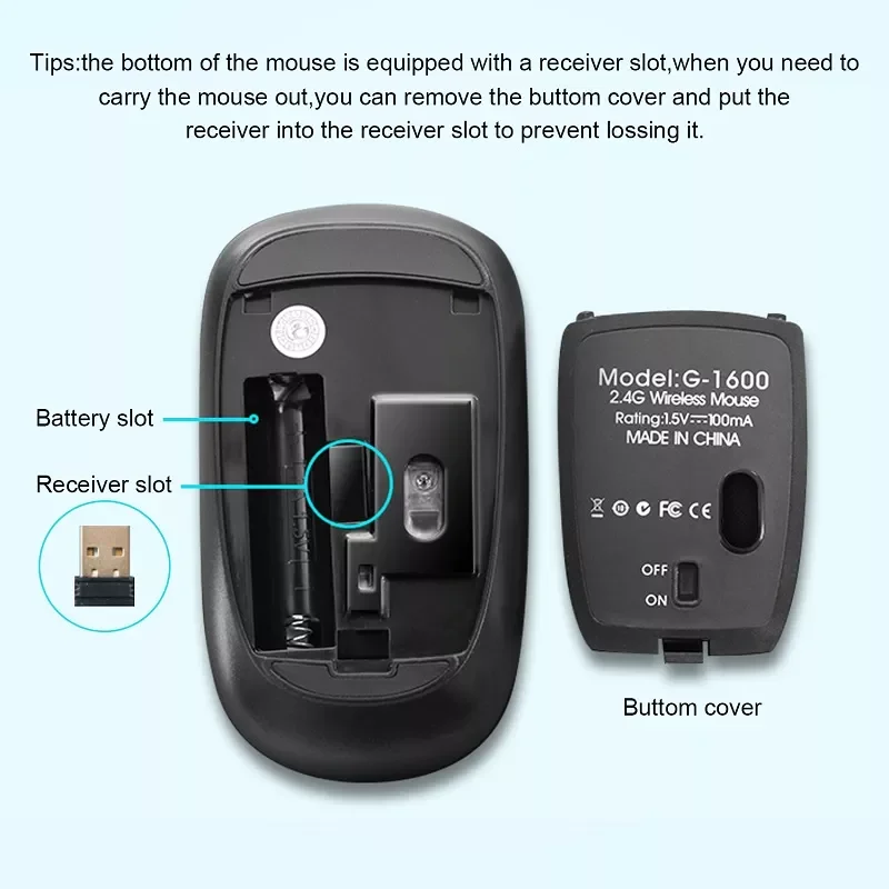 

2023New Ergonomic Mouse Wireless Mouse Computer Mouse PC USB Optical 2.4Ghz 1600 DPI Silent Mause Mini Noiseless Mice For PC Lap